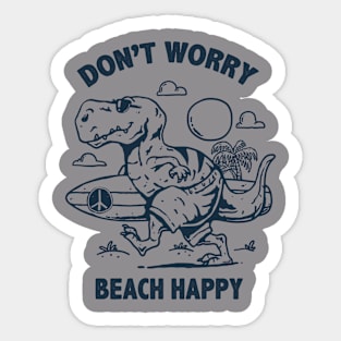 Beach Happy monochrome Sticker